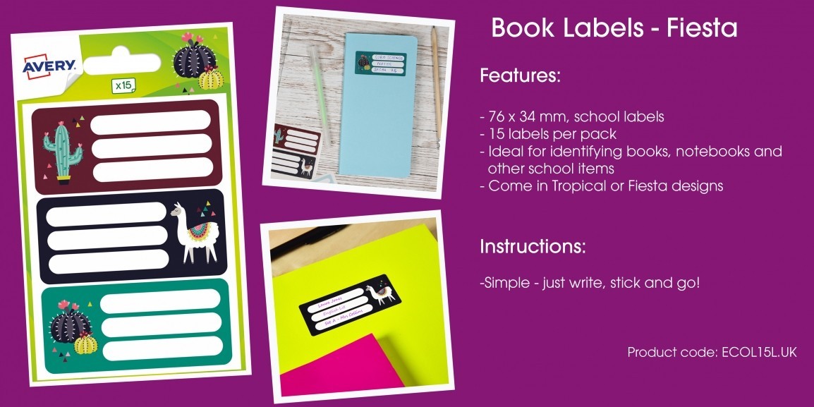 Book Labels - Fiesta design