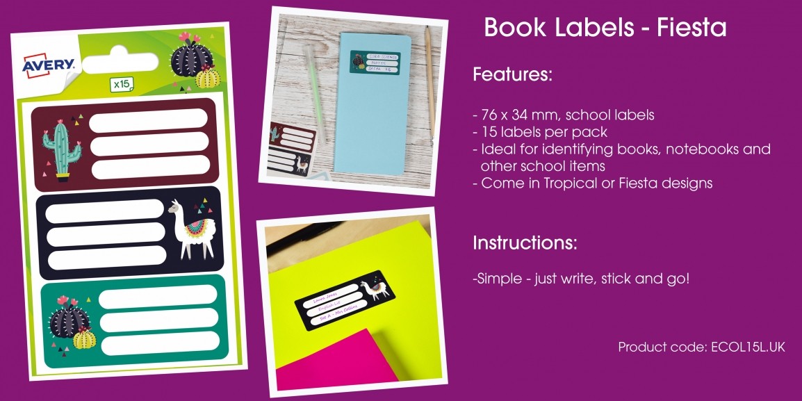 Book Labels - Fiesta design