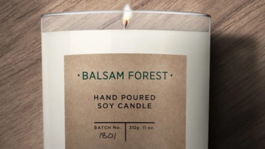 Brown candle label