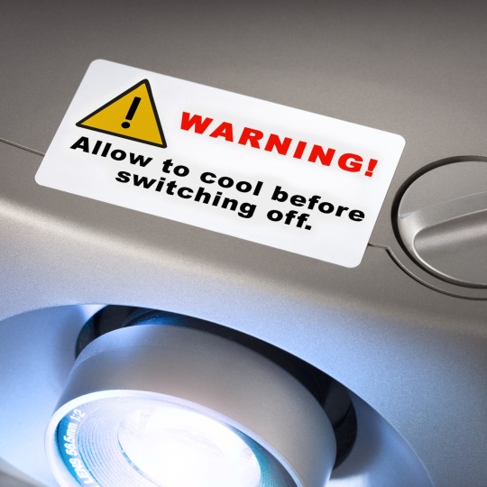 Labels for heat sensitive equipment's