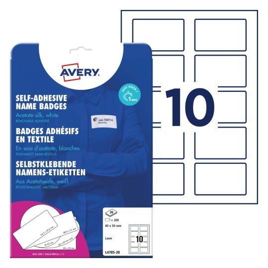 Avery name badge pack and 10 badges sheet