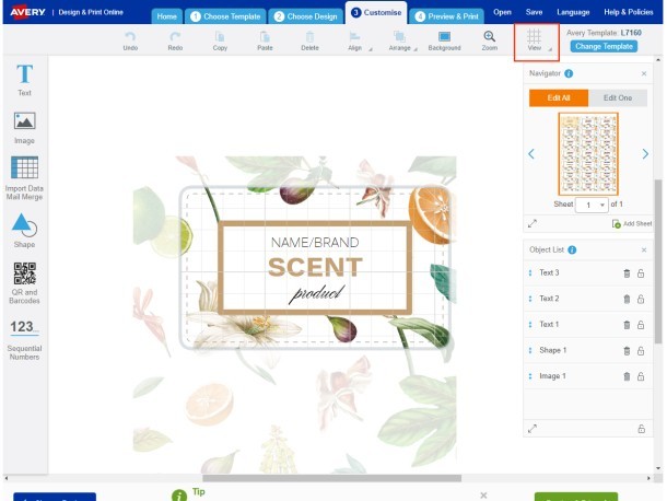 2. Select View at the top right of the Canvas