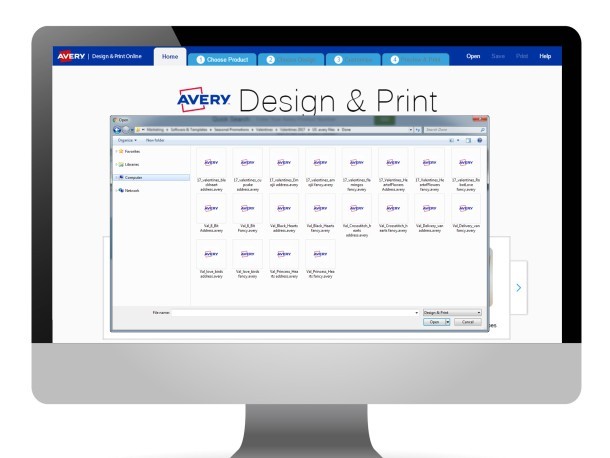 6. Load a saved design from your computer