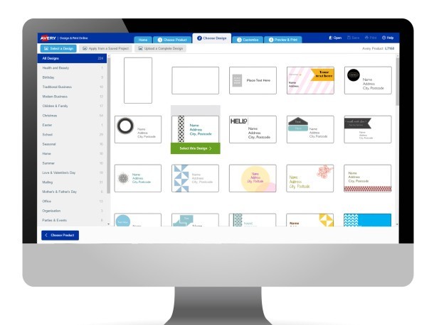 3. Choose your template design