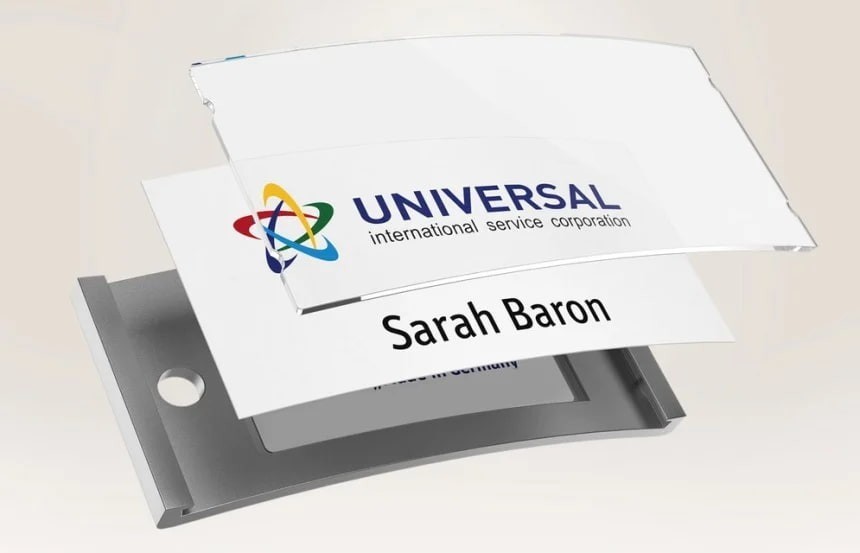 Name badge set with label, insert and foil