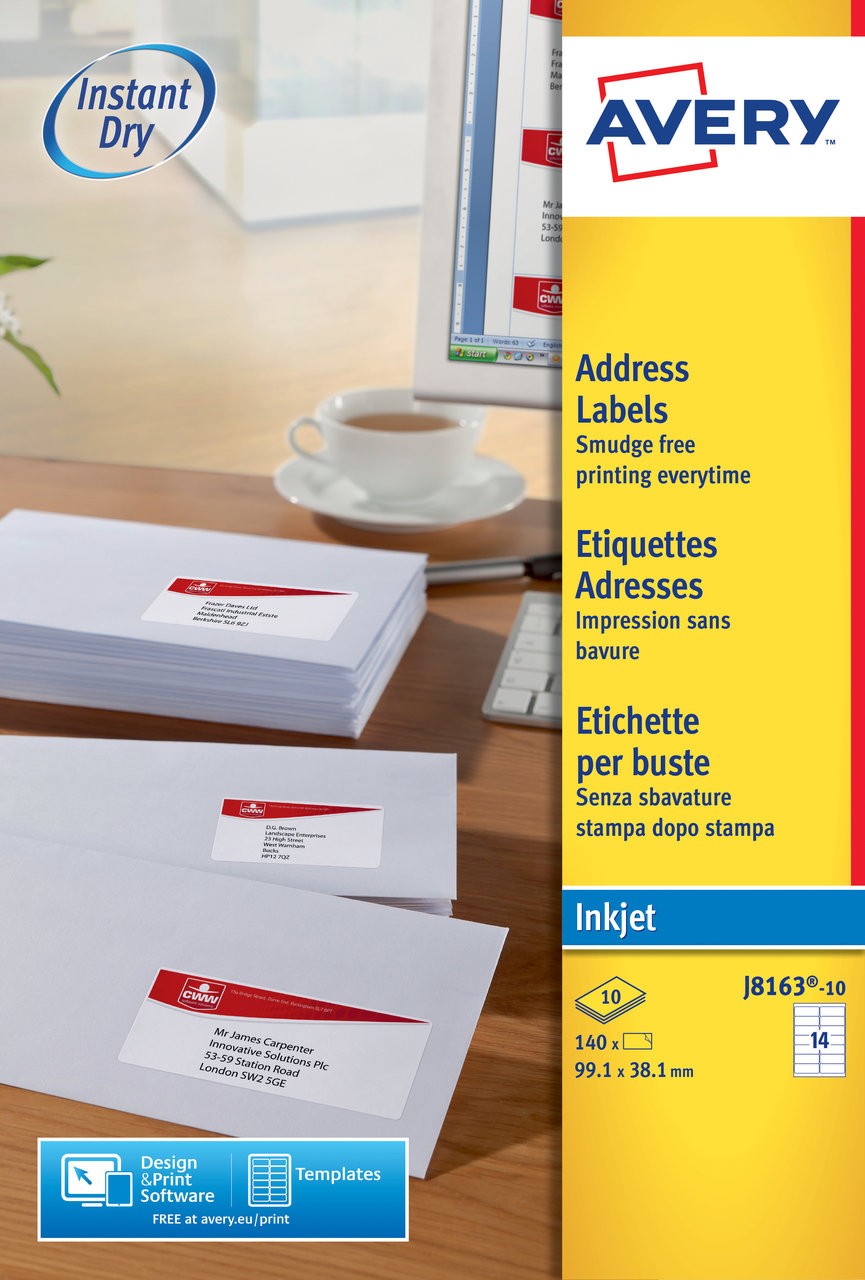 Avery labels 14 per sheet product number