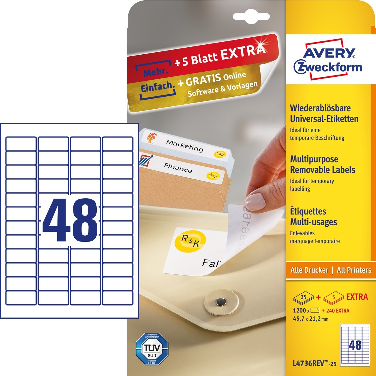 Multipurpose general use labels l4736rev 25 avery
