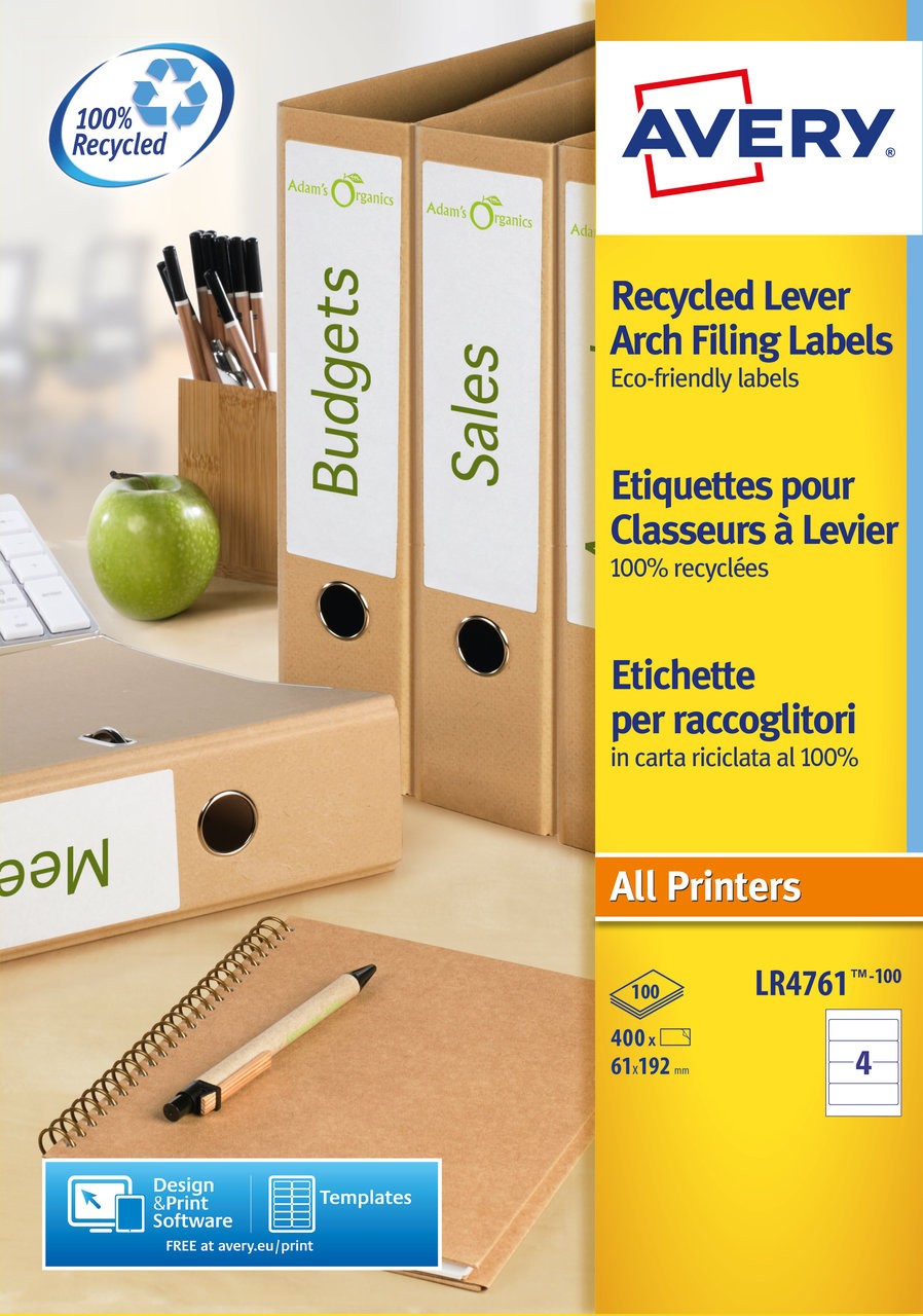 Lever arch labels printing