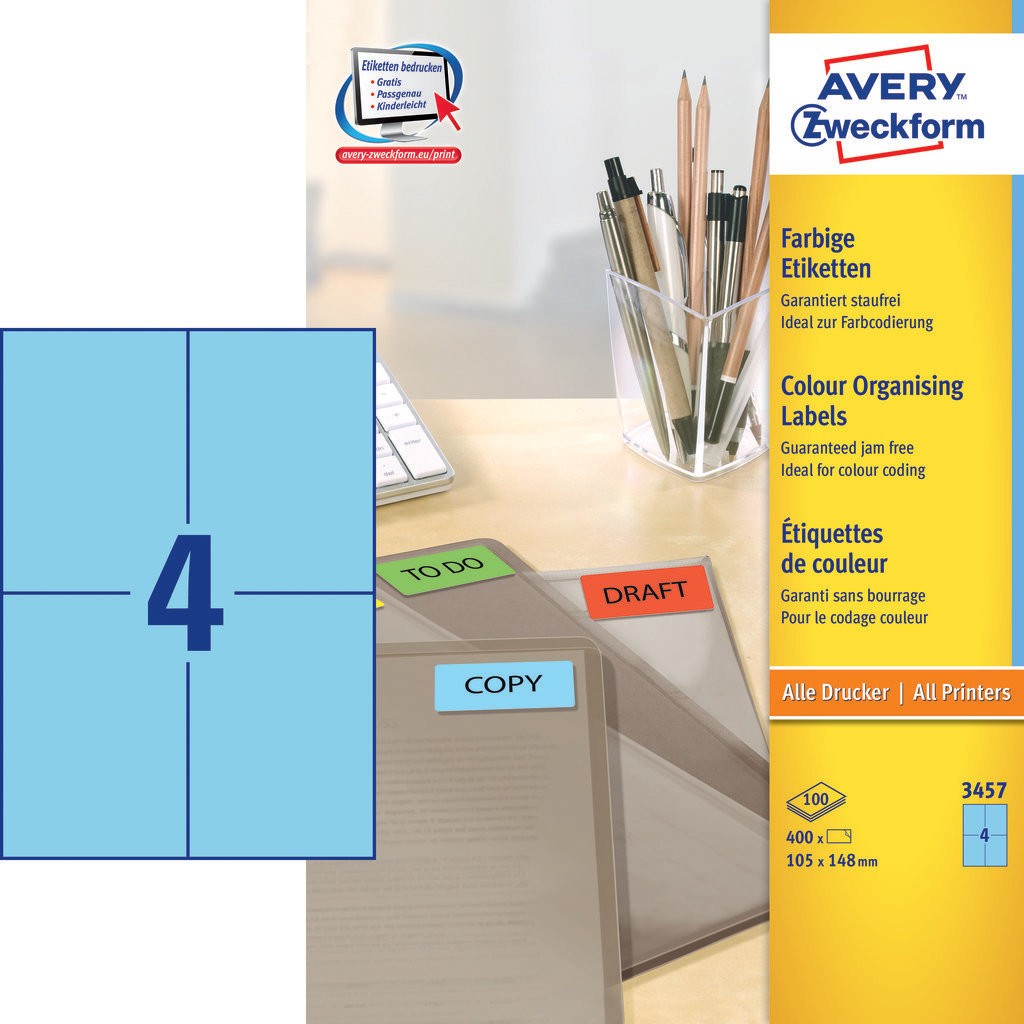 Coloured labels | 3457 | Avery