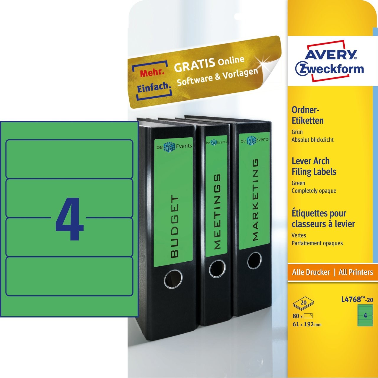 Lever Arch Filing Labels | L4768-20 | Avery