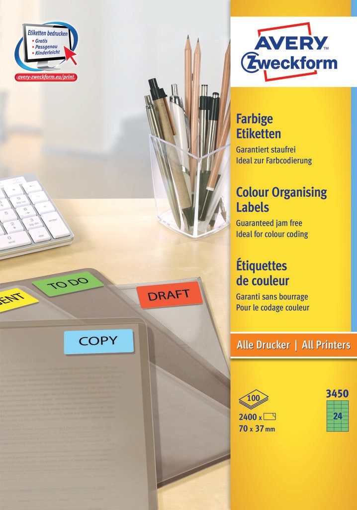 Coloured labels | 3450 | Avery