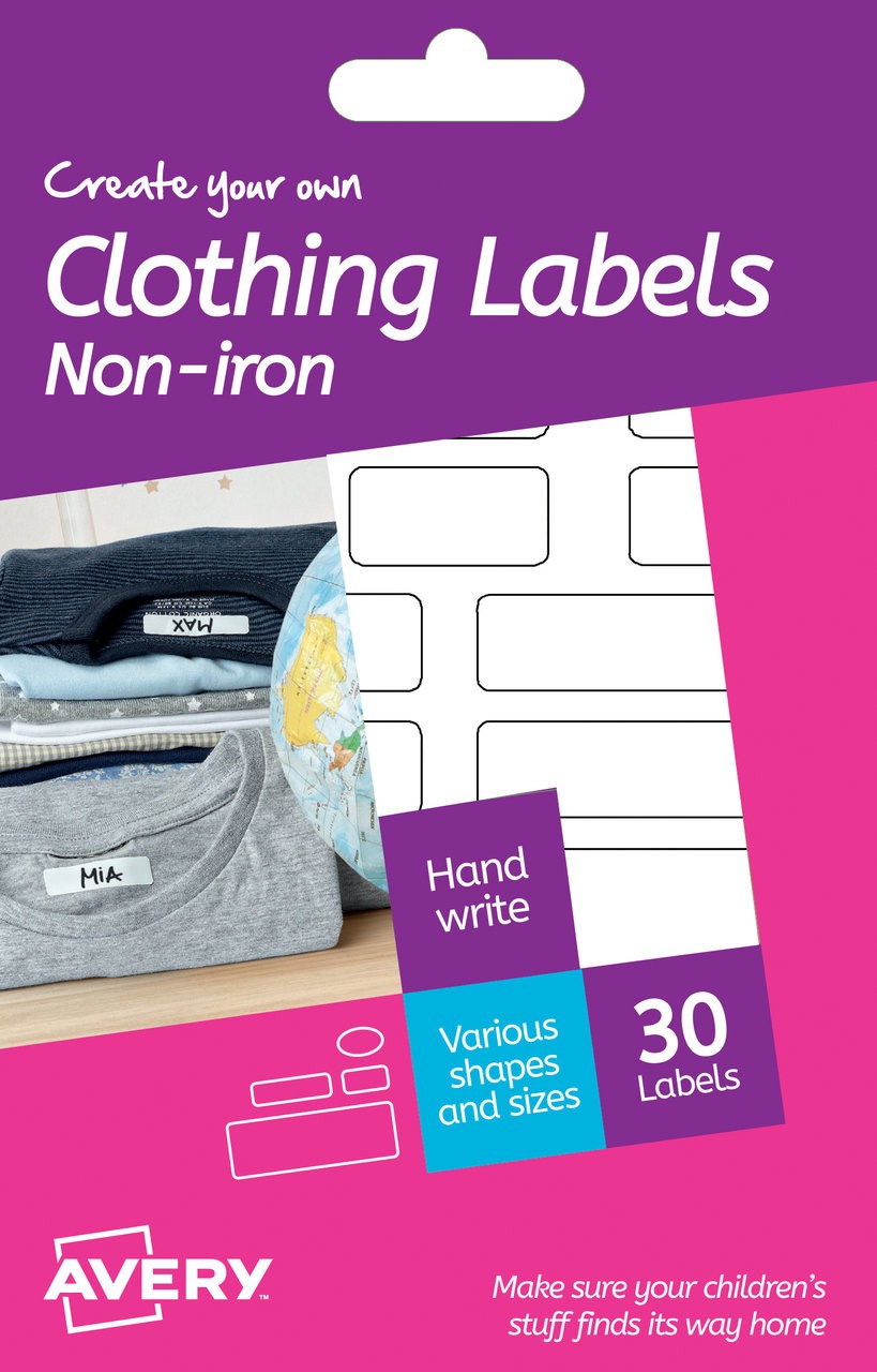 Non Ironing Clothing Labels HNI01 Avery