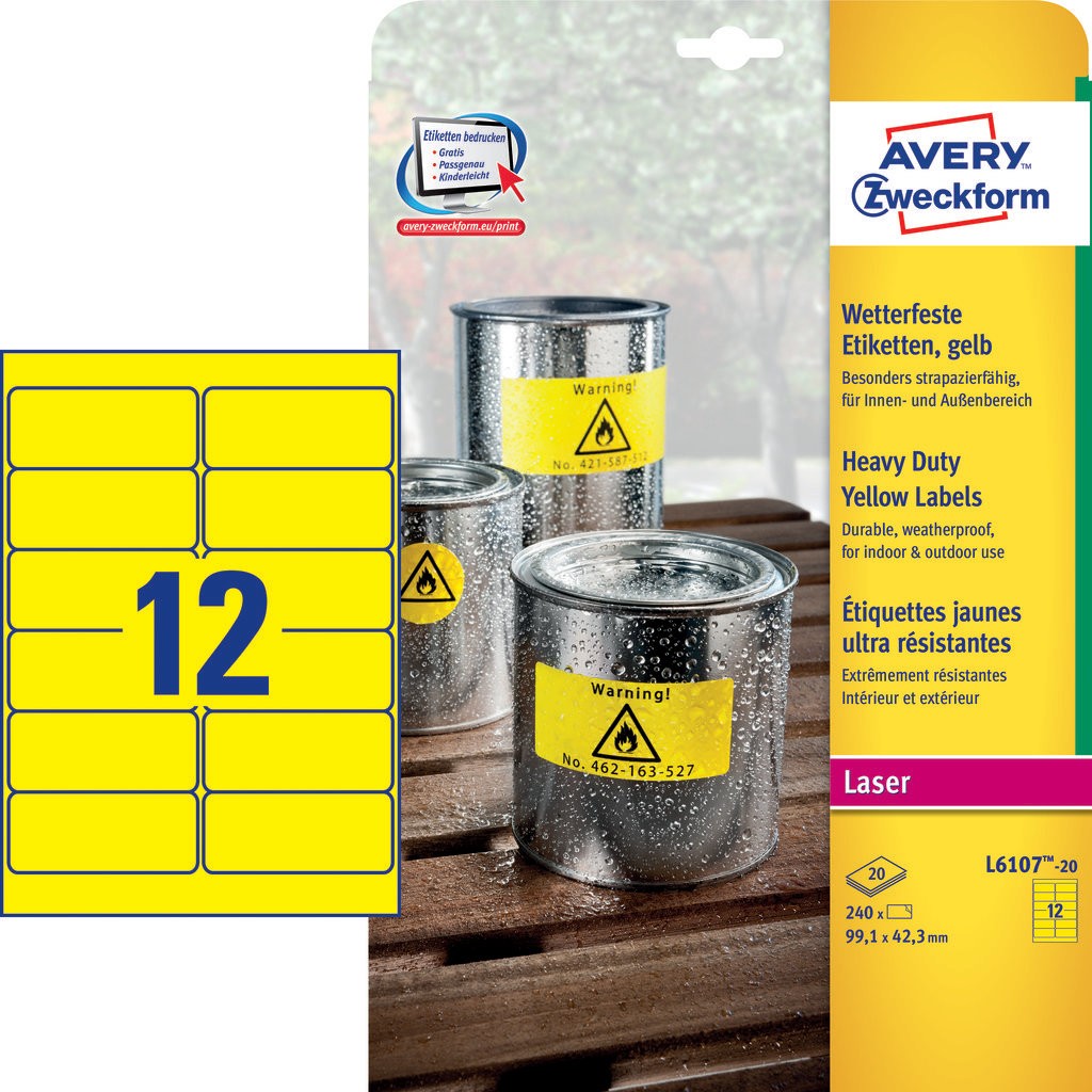 Avery durable heavy duty labels