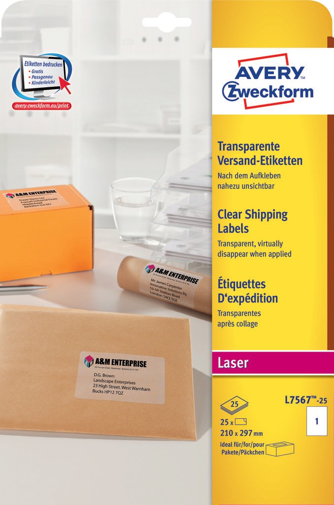 shipping labels l7567 25 avery