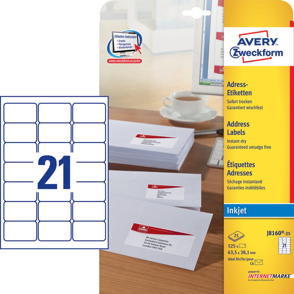 Avery j8160 inkjet labels