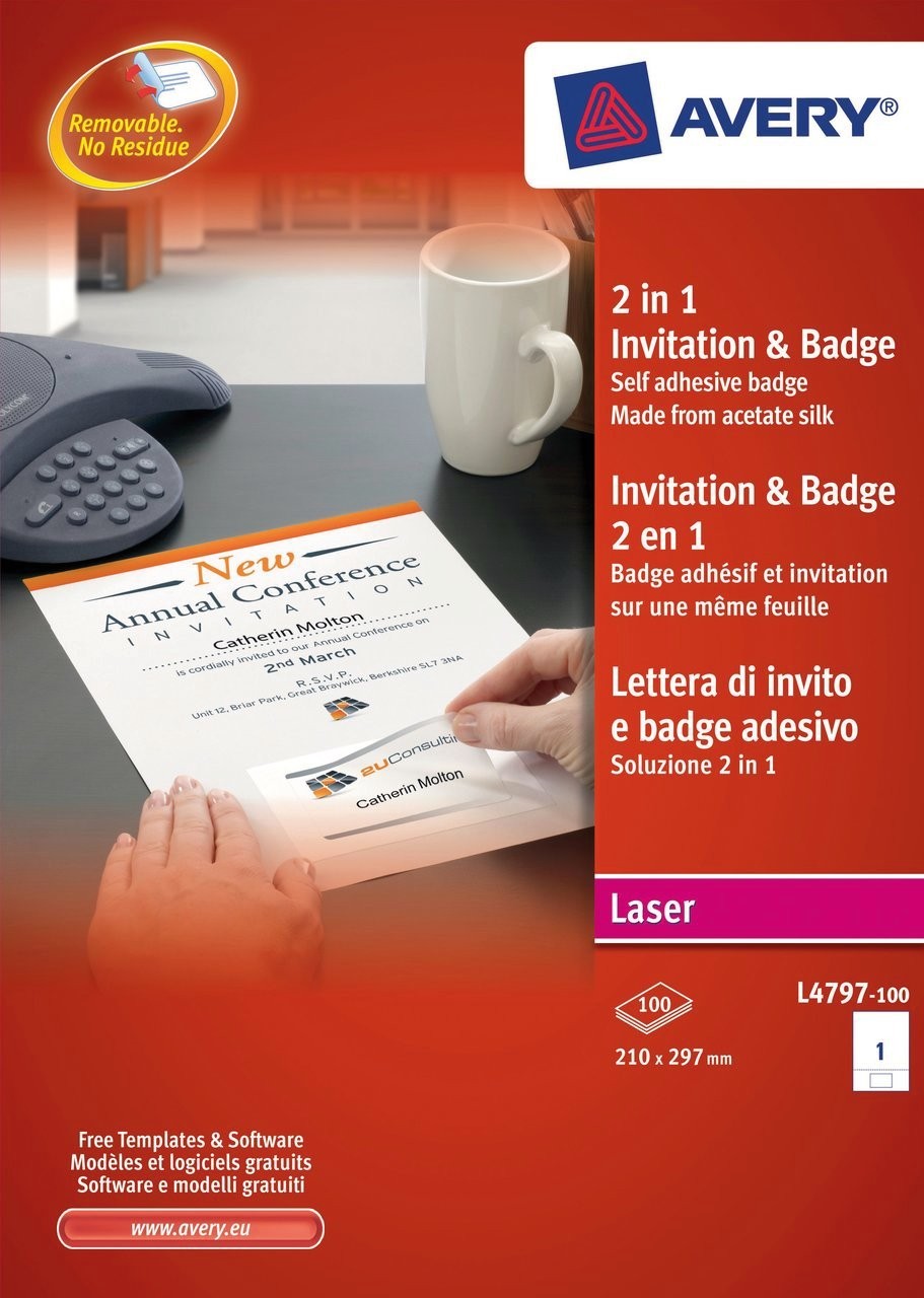 2 in 1 invitation name badge l4797 100 avery