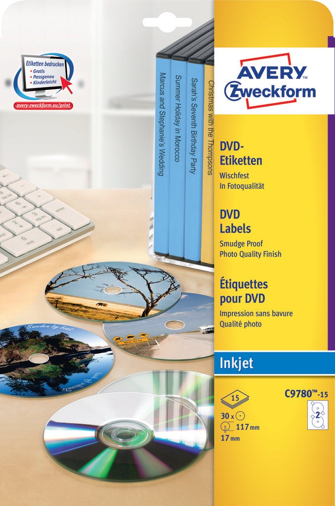 Inkjet printer dvd labels