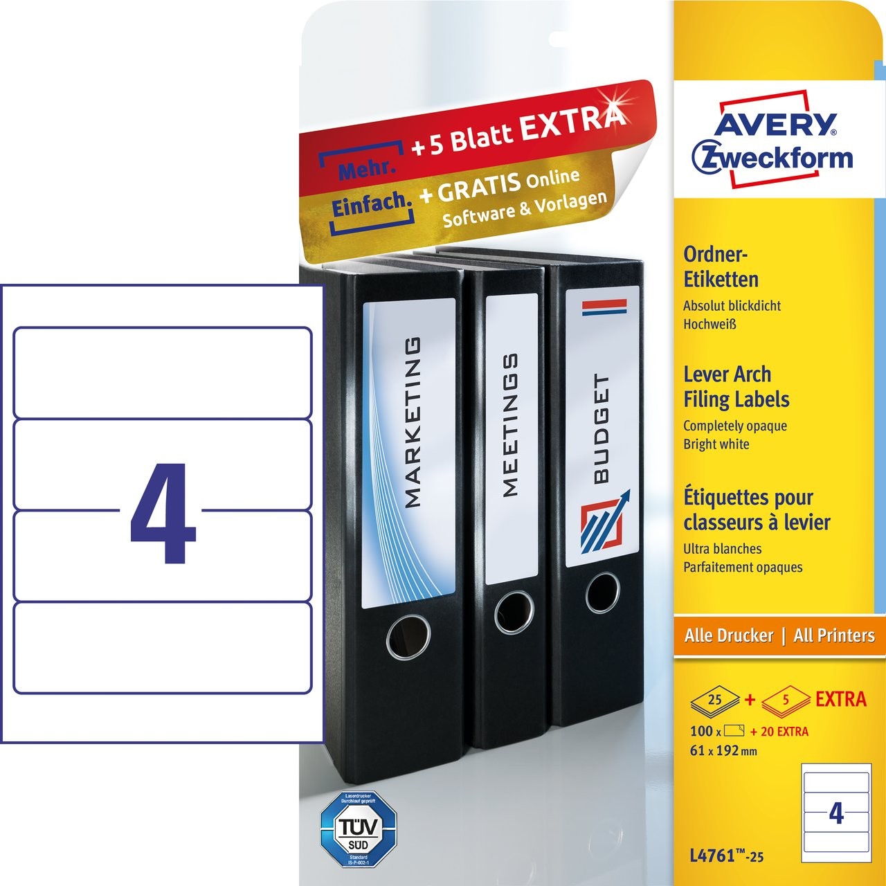 Lever Arch Filing Labels | L4761-25 | Avery
