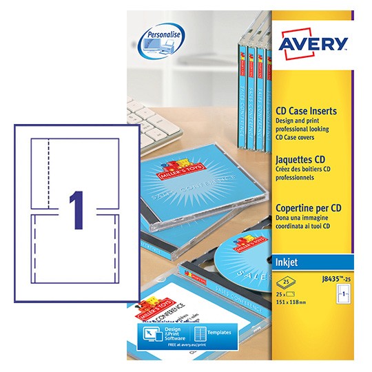 cd case inserts j8435 25 avery