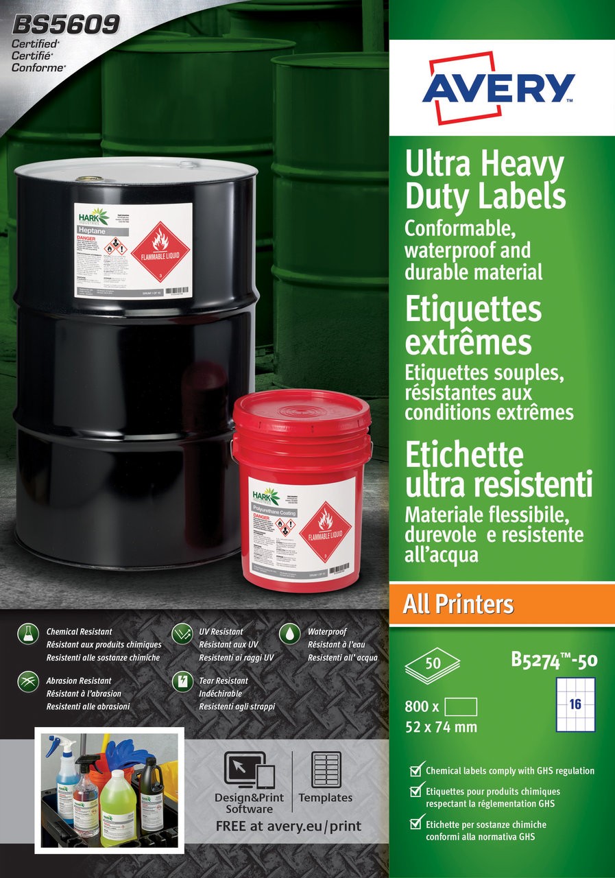 Ultra Heavy Duty Labels | B5274-50 | Avery