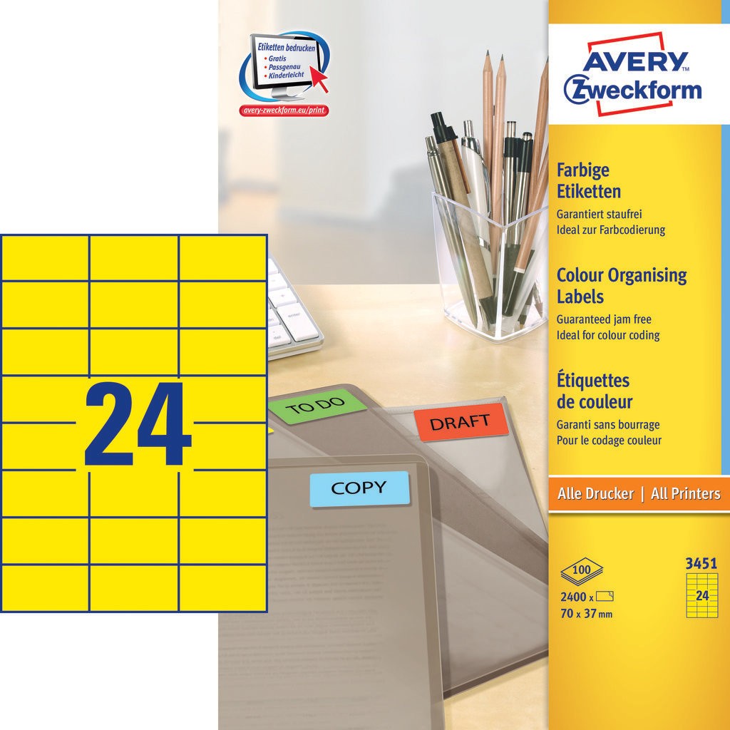 Coloured labels | 3451 | Avery