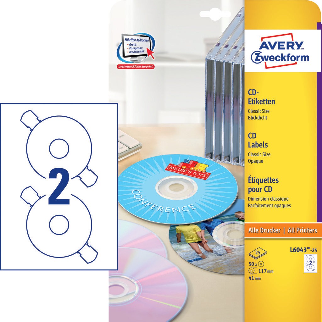 CD Labels ClassicSize L604325 Avery