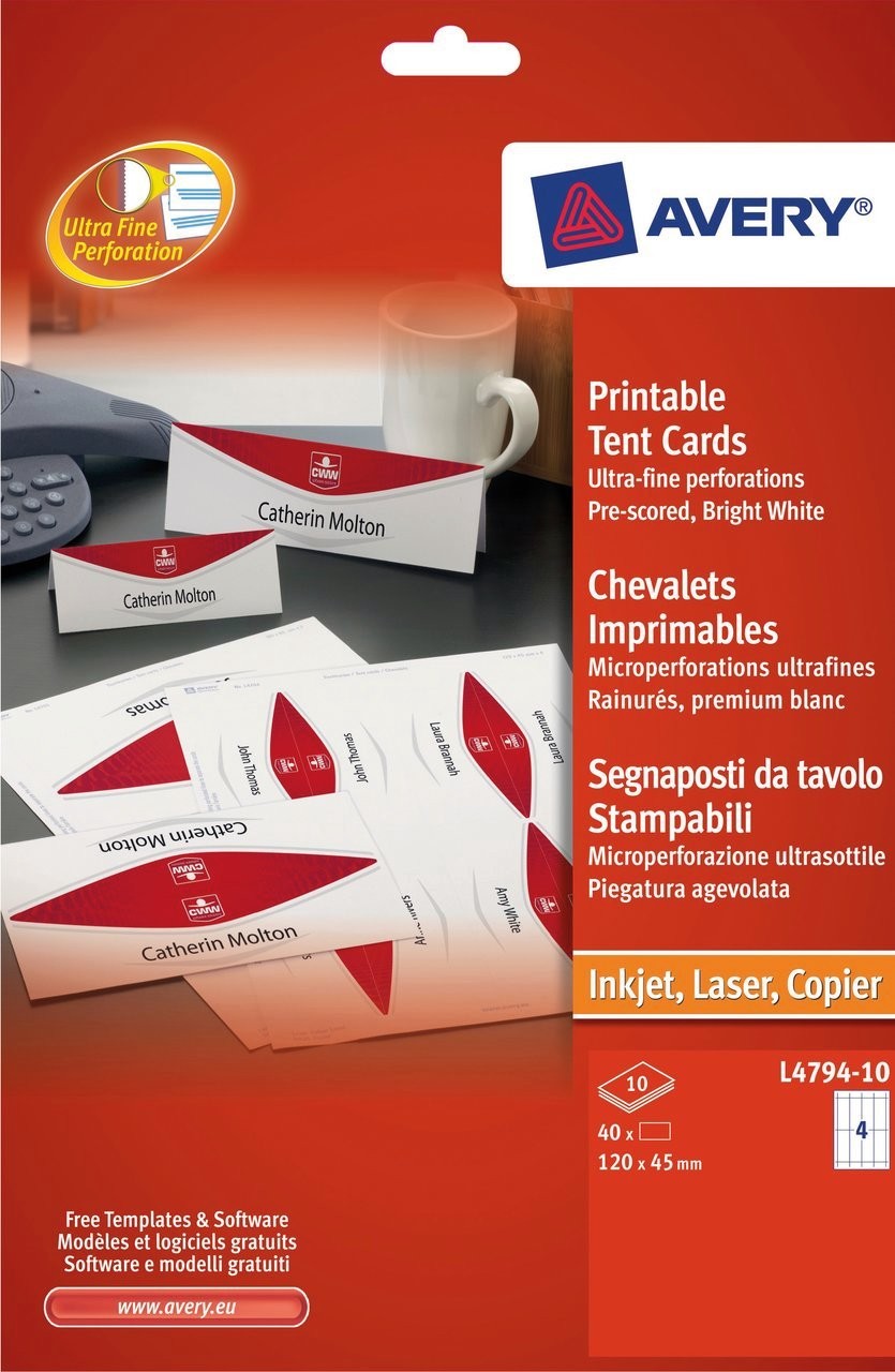 Tent Cards | L4794-10 | Avery