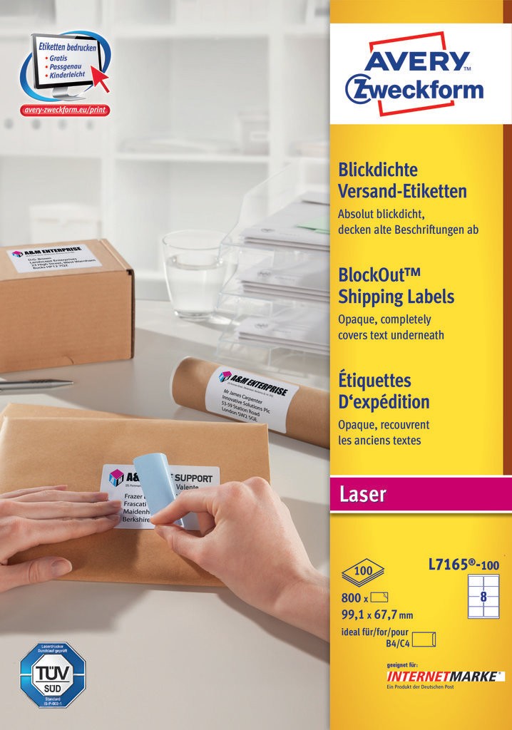 Shipping labels | L7165-100 | Avery