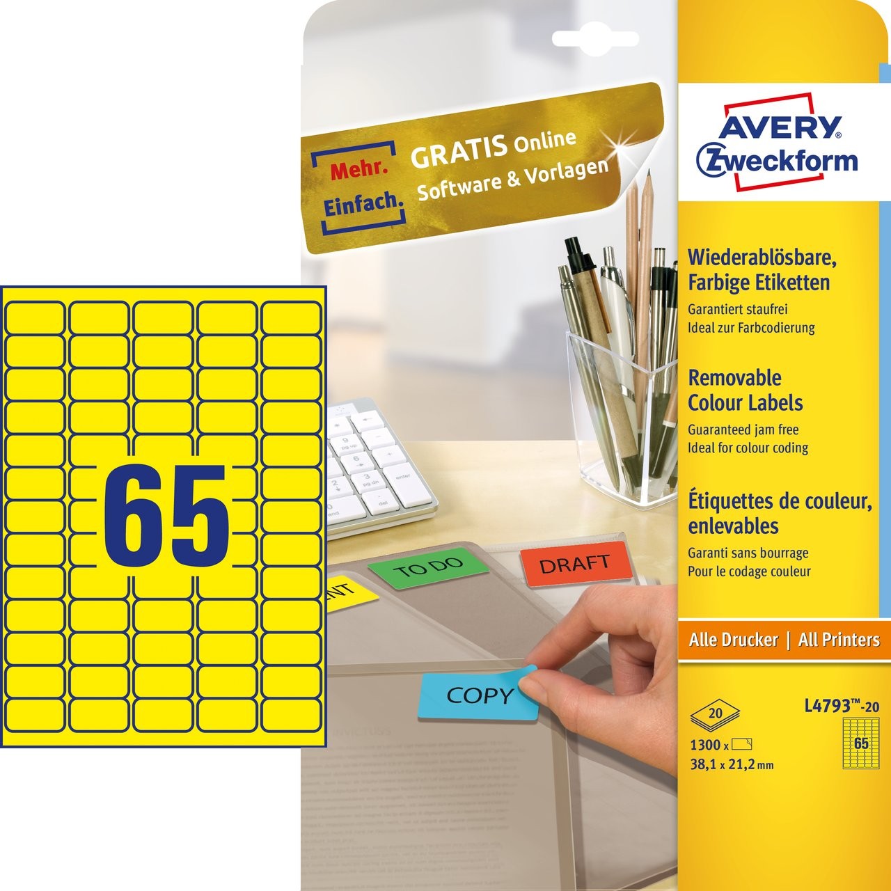 Coloured labels | L4793-20 | Avery