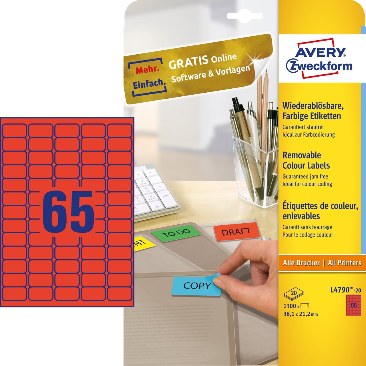 Coloured labels | L4790-20 | Avery