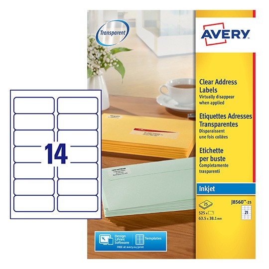 clear address labels j8560 10 avery