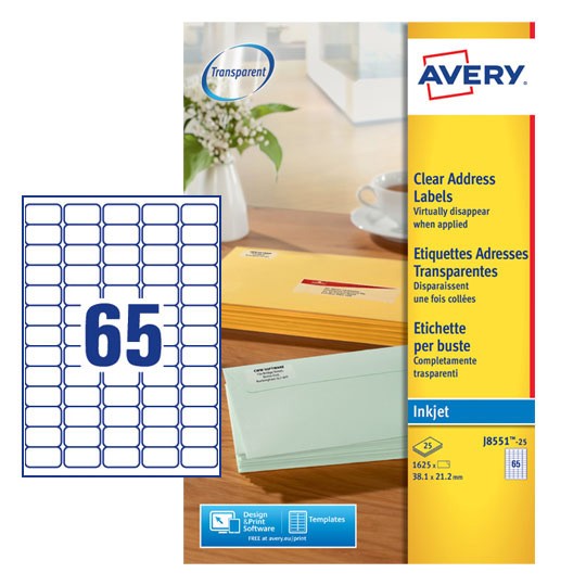 Clear Address Labels | J8551-25 | Avery