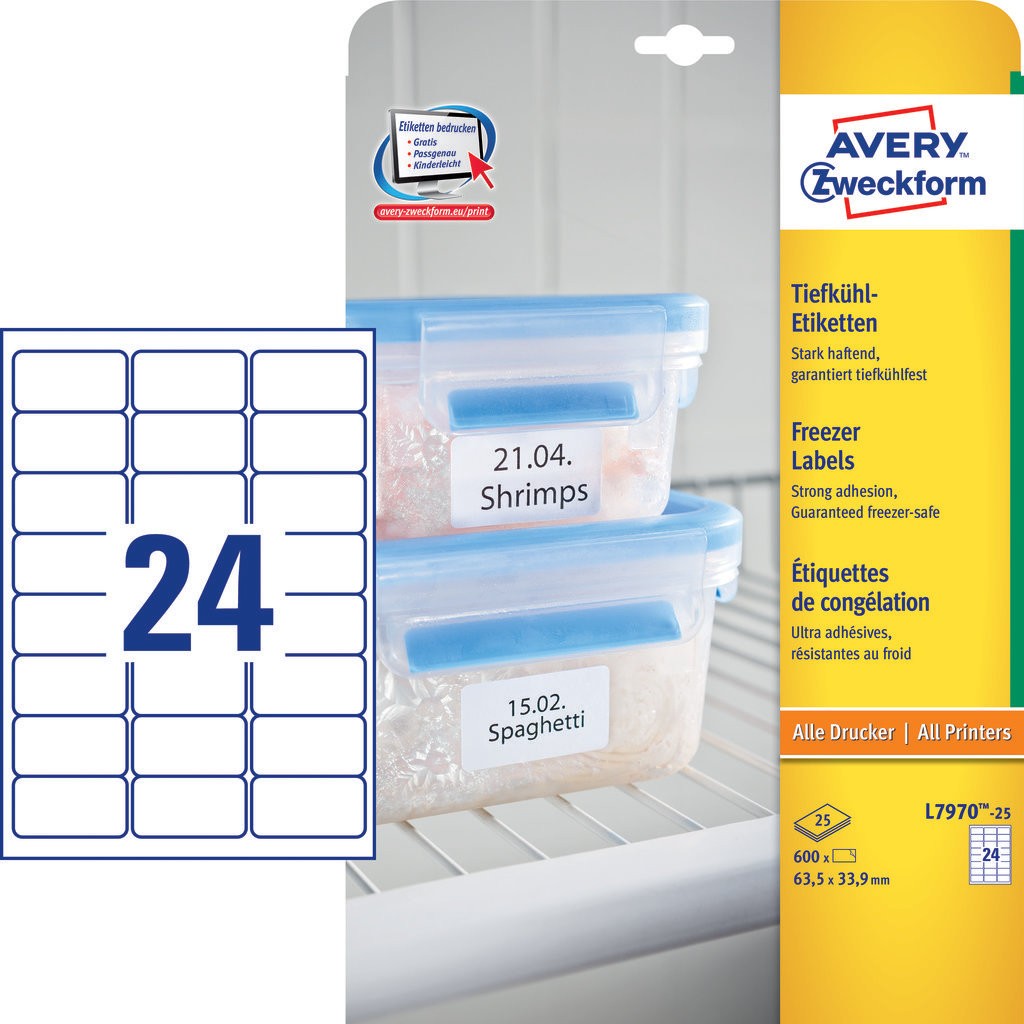 Freezer Labels L7970 25 Avery