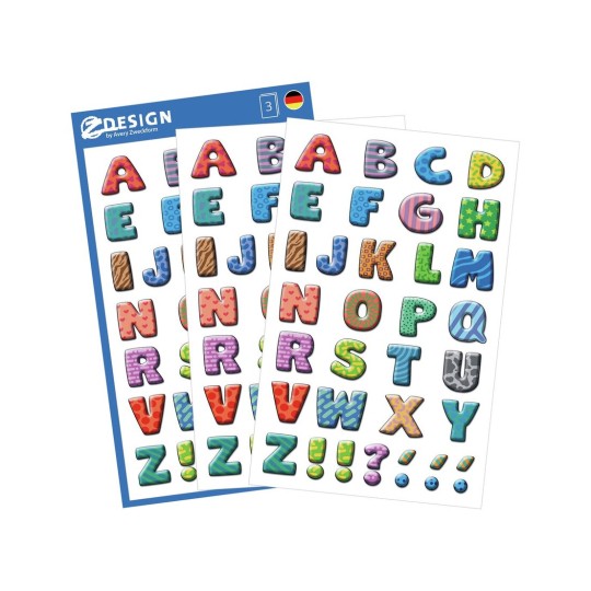 STICKERZ Alphabet Teal Glitter Upper Case Fun Font 151PC Qty: 72