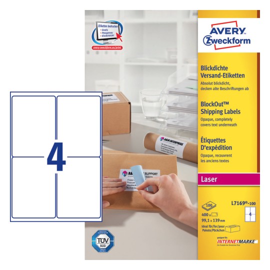Avery white plain address labels 100 Sheet Packs J8169-100 