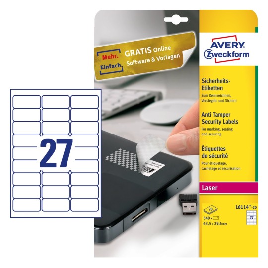Tamper proof labels | L6114-20 | Avery