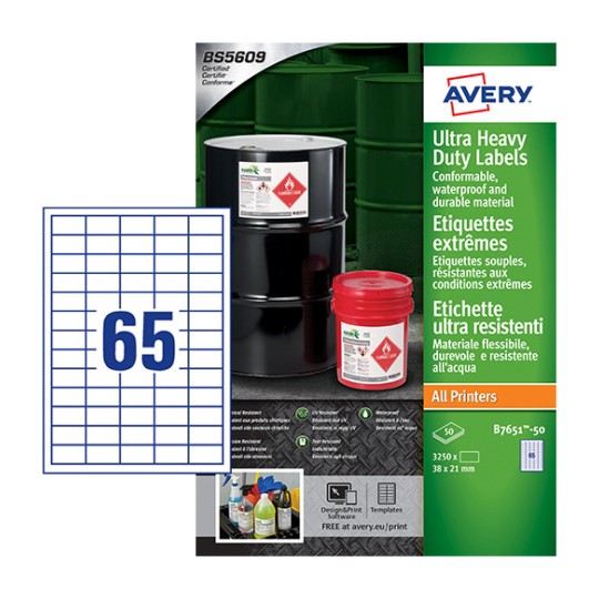 Ultra Heavy Duty Labels | B7651-50 | Avery