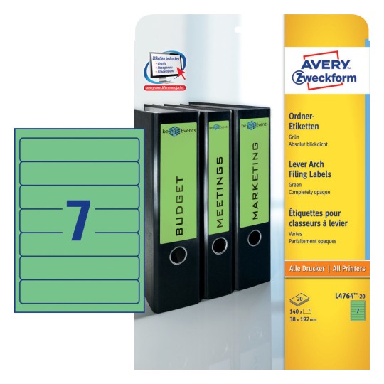 Lever arch files labels