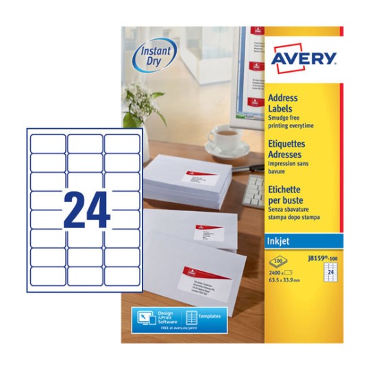 Avery address labels j8163