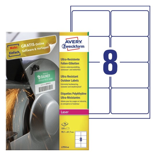 Ultra Resistant Outdoor Labels L791440 Avery