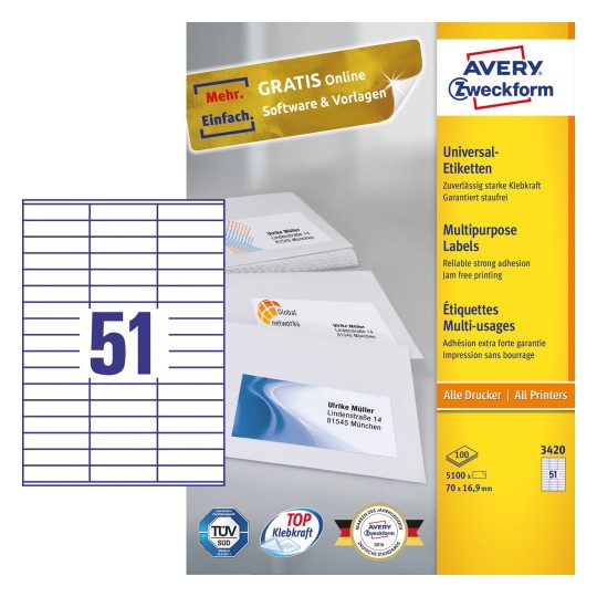 Multipurpose General Use Labels 3420 Avery