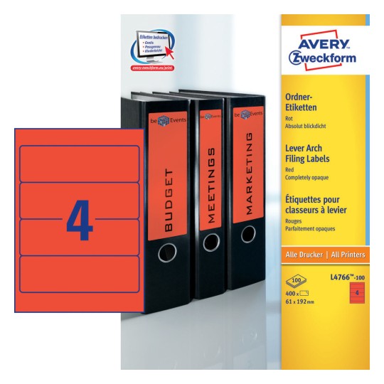 Lever arch files labels