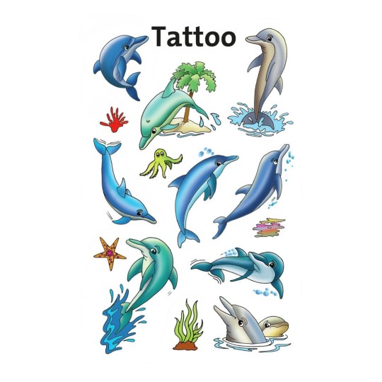DOLPHIN Temporary Tattoos 🇬🇧 Adult Body Art Small Waterproof Rainbow  Transfers | eBay