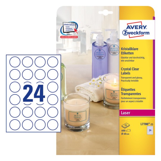 Crystal Clear Labels L7780 25 Avery