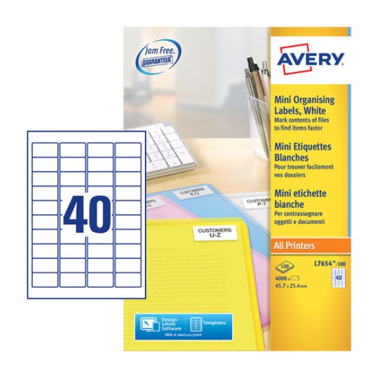 mini multipurpose labels l7654 100 avery