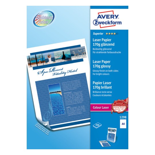 Papier photo Colour Laser Avery A4 120g/m2 200F