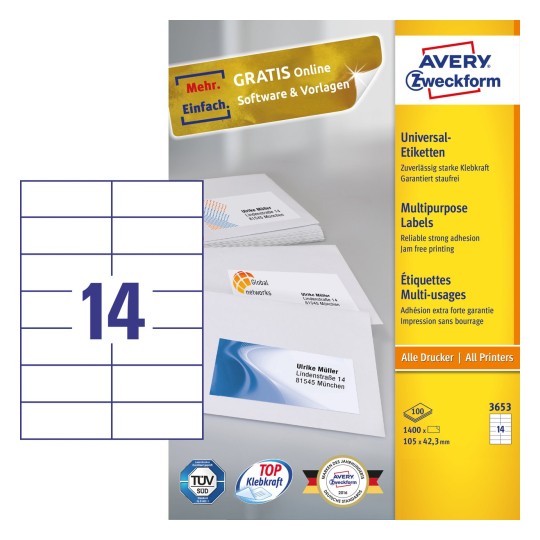 Multipurpose Generaluse Labels 3653 Avery