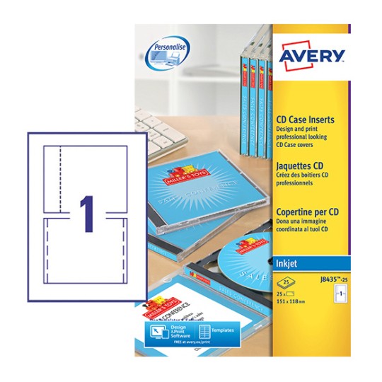 CD Case Inserts | J8435-25 | Avery
