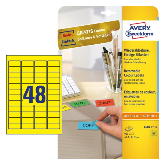 Coloured labels | L6041-20 | Avery