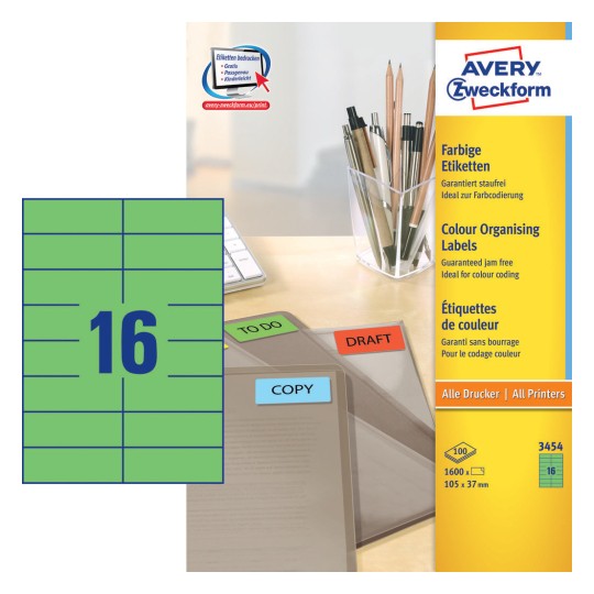 Coloured labels | 3454 | Avery